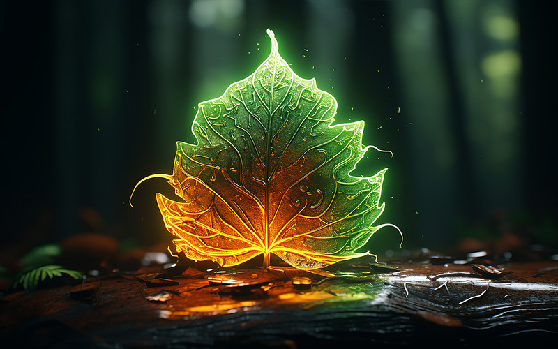 Pacchetto di sfondi premium con foglie luminose - Caratteristiche Immagine 8