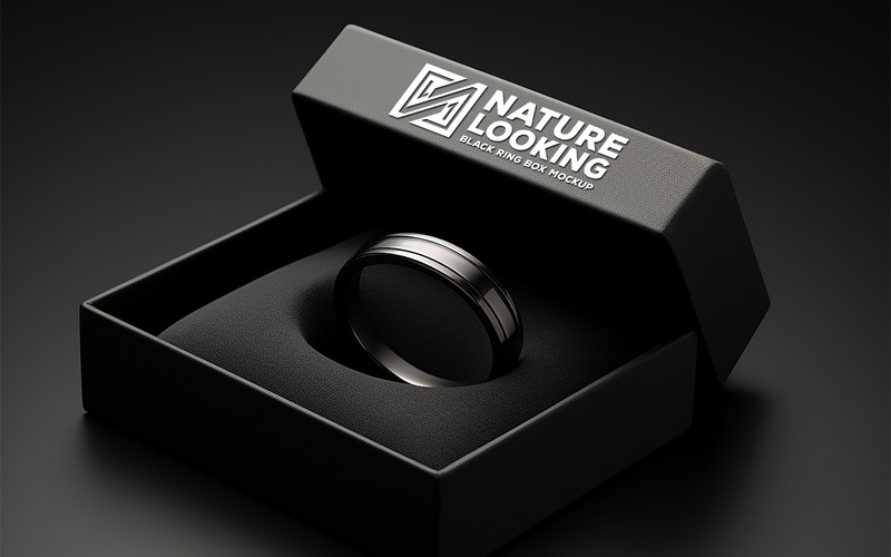 Boîte vierge mockup_ring box Mockup - Caractéristiques de l’image 1