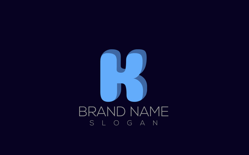 Wektor logo 3D K | Projektowanie Logo gradientu 3D litery K - Obraz funkcji 1