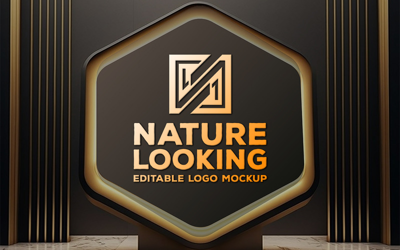 Luxury Frame Logo Mockup | geometric wall mockup | sign mockup - Features Image 1