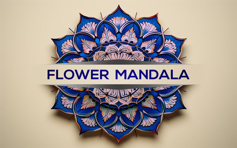 Blaues Mandala | blaues Mandala-Design | Zeichen blaues Mandala-Design | Blaues Mandala-Modell - Eigenschaften Bild 1