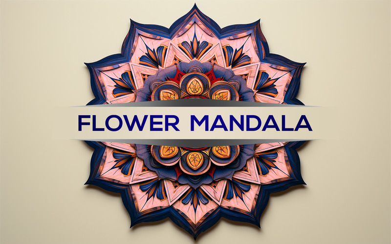 Blå vintage mandala | blå färg mandala design | tecken mandala mockup | blå mandala mockup - Features Image 1
