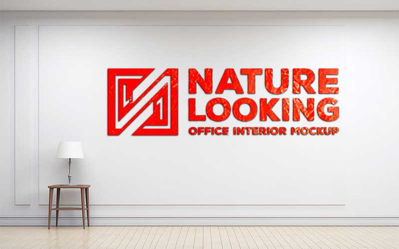 Red logo mockup | white luxury wall mockup | white luxury interior mockup - Features Image 1