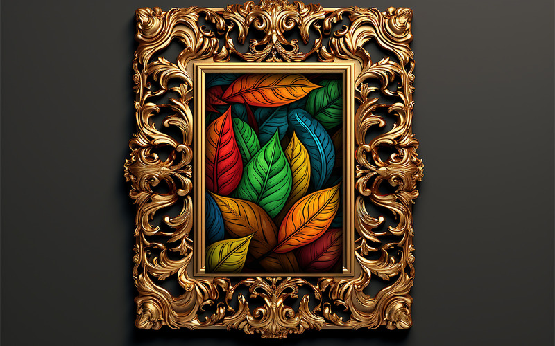 Luxury gold photo frame mockup | Luxury gold picture frame mockup - Features Image 1