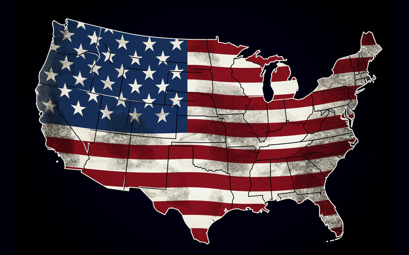 Usa flag map design background - Features Image 1