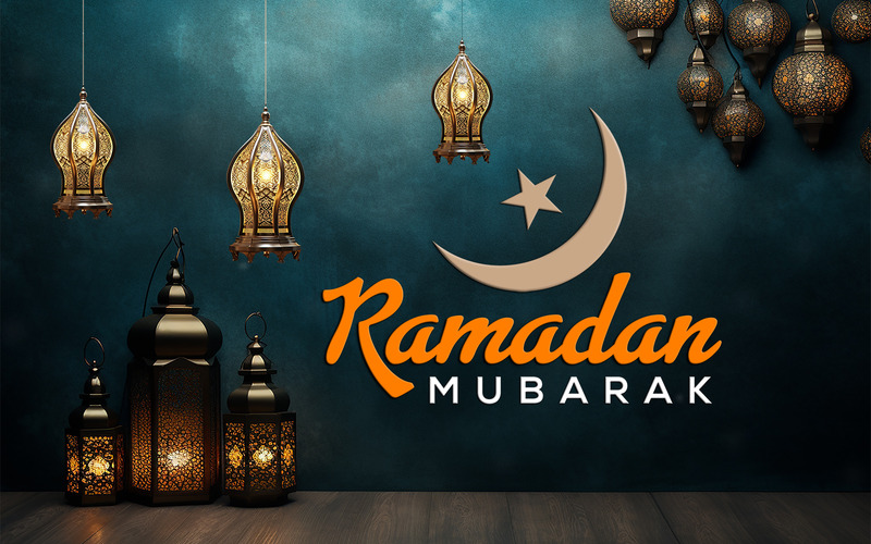 Saluto del Ramadan | Banner del Ramadan | arte della parete Ramadan Mubarak | Ramadan Mubarak con lampada a muro - Caratteristiche Immagine 1