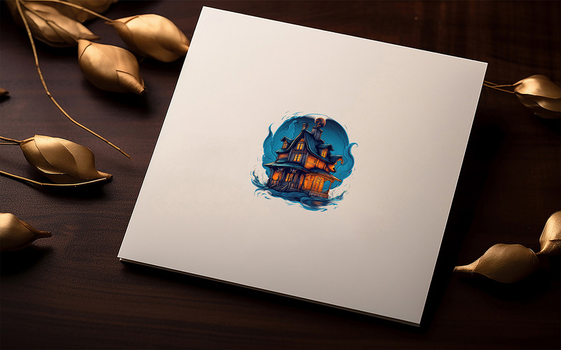 Haunted House Illustration with Mysterious Atmosphere and Glowing Lights - Features Image 3