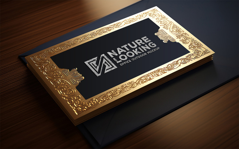Maquette de logo de cadre doré_Maquette de cadre doré_logo de signature mockup_logo mockup - Caractéristiques de l’image 1
