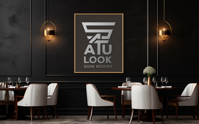Blank restaurant mockup_ blank restaurant wall board mockup - Features Image 2