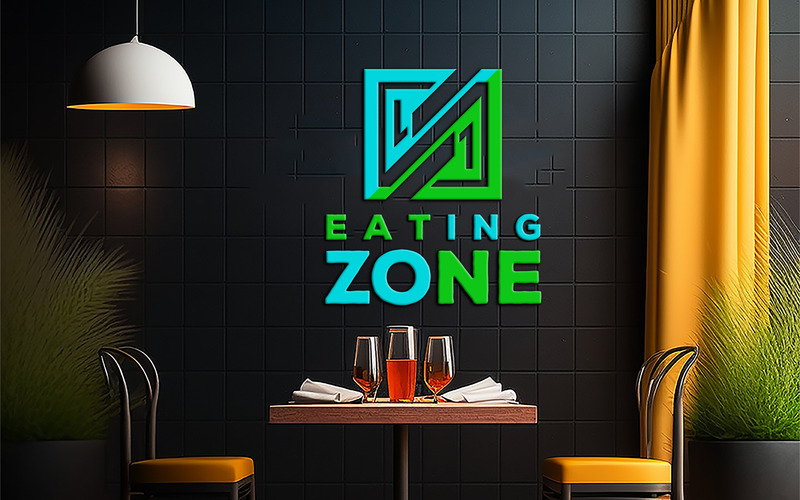 Sing Logo Mockup | Luxury Restaurant Mockup | black wall mockup on the restaurant - Features Image 1