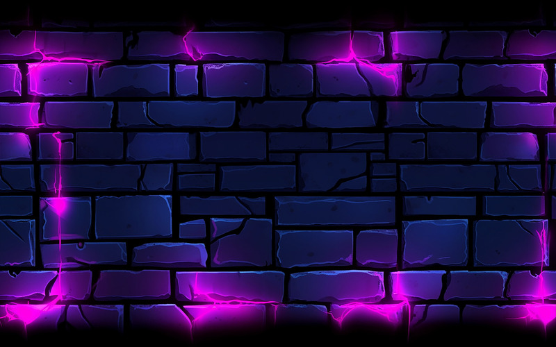 Dark brick wall with neon light - Features Image 1