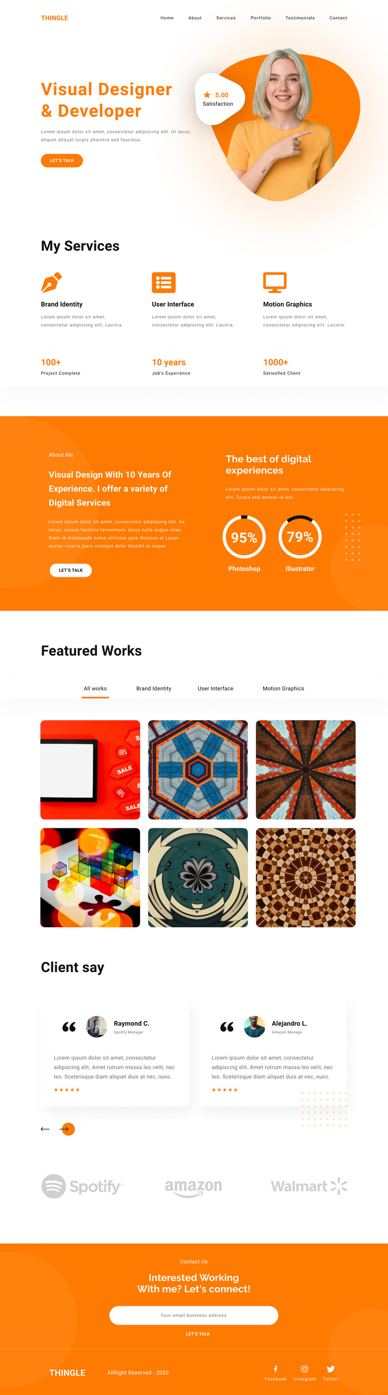 Thingle | Personal Portfolio Web UI Template