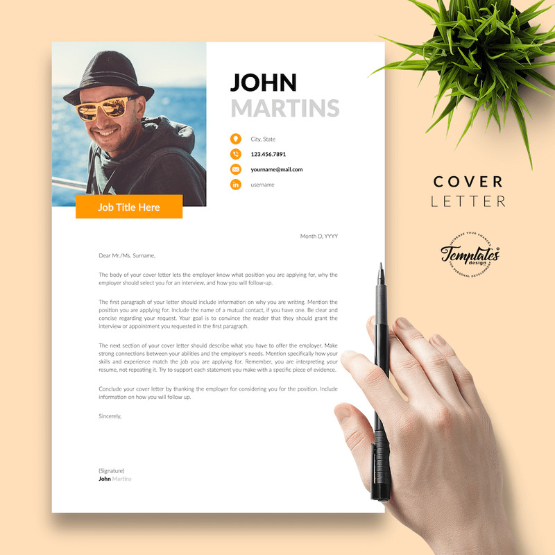 John Martins - Modern CV Resume Template with Cover Letter for Microsoft Word & iWork Pages - Features Image 5
