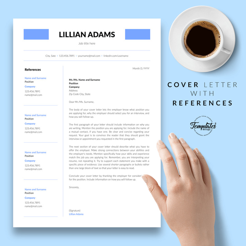 Lillian Adams - Clean CV Resume Template with Cover Letter for Microsoft Word & iWork Pages - Features Image 7
