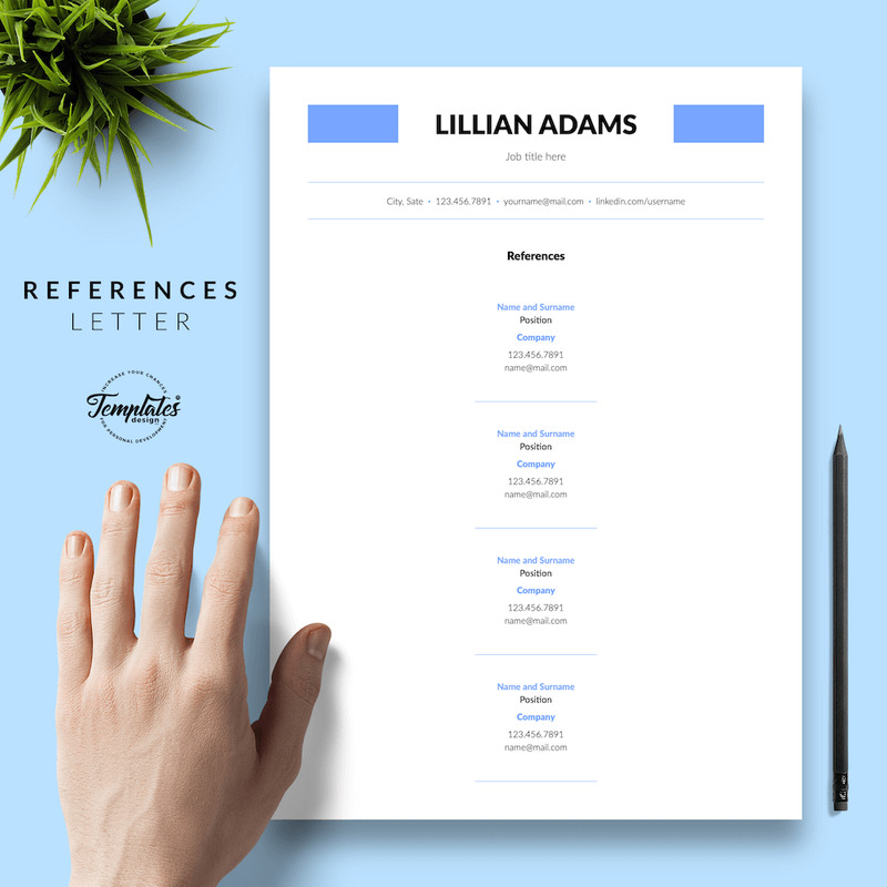 Lillian Adams - Clean CV Resume Template with Cover Letter for Microsoft Word & iWork Pages - Features Image 6