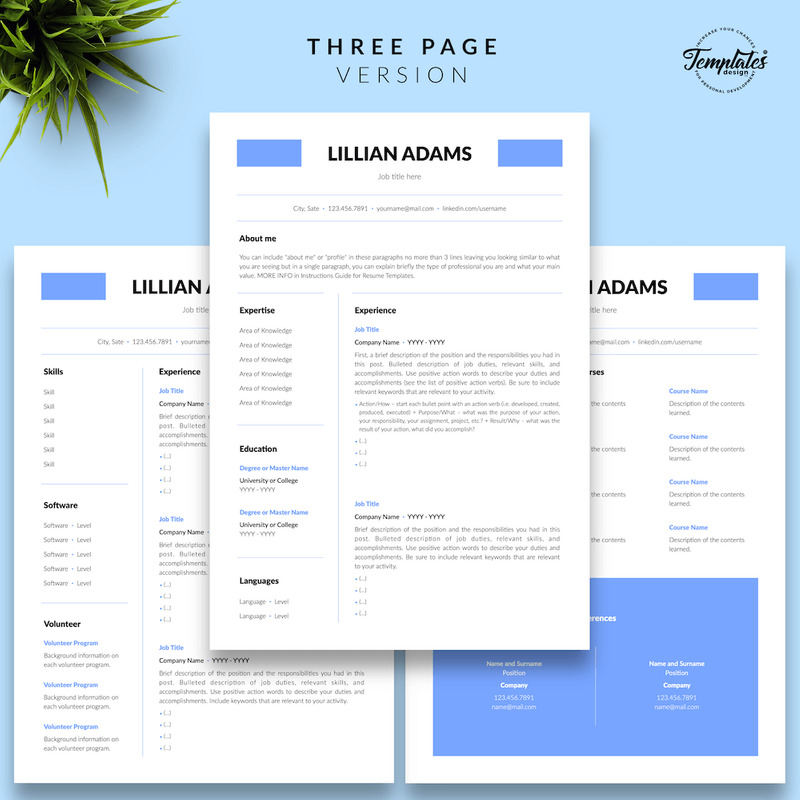 Lillian Adams - Clean CV Resume Template with Cover Letter for Microsoft Word & iWork Pages - Features Image 4