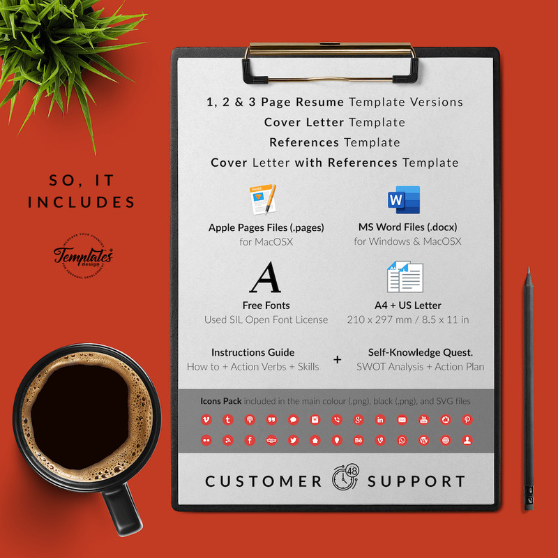 Serenity Fisher - Modern CV Resume Template with Cover Letter for Microsoft Word & iWork Pages - Features Image 10