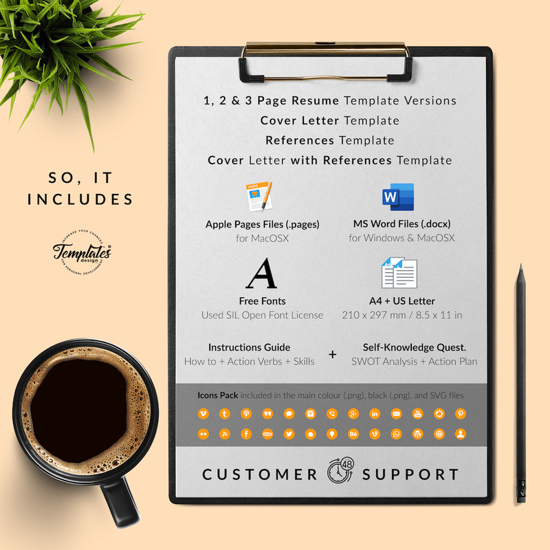 John Martins - Modern CV Resume Template with Cover Letter for Microsoft Word & iWork Pages - Features Image 10