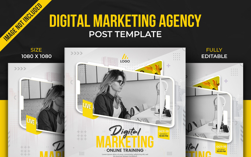 Digital Marketing Online Training And Corporate Social Media Post Design Template - Features Image 3