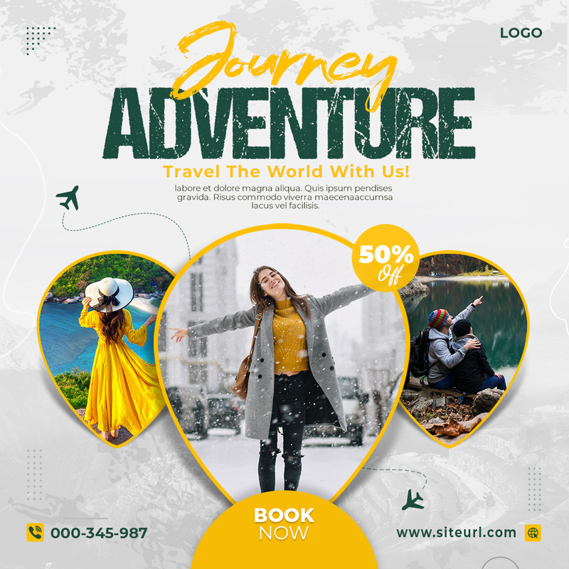 Adventure Travel And Tours Social Media Instagram And Facebook Post Square Flyer Design Template - Features Image 1