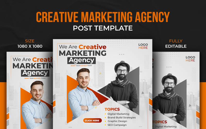 Social Media Creative Marketing Agency And Webinar Instagram And Facebook Post Design Template - Features Image 3