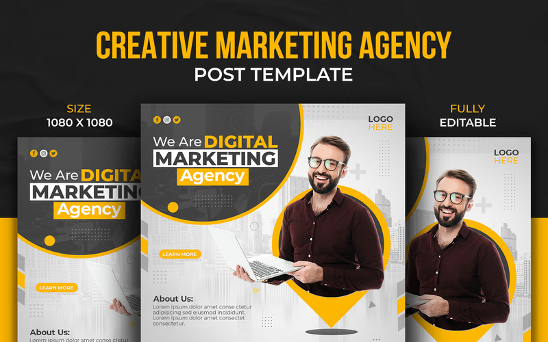 Digital Marketing Agency And Live Webinar Social Media Instagram And Facebook Post Design Template - Features Image 3