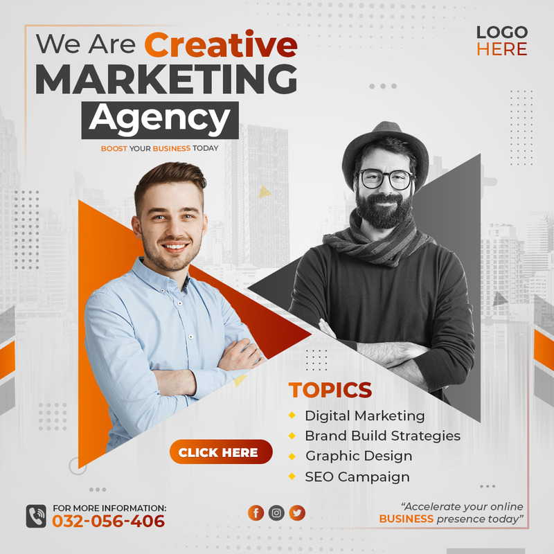 Social Media Creative Marketing Agency And Webinar Instagram And Facebook Post Design Template - Features Image 1