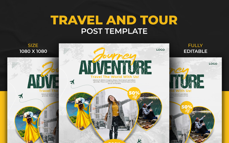 Adventure Travel And Tours Social Media Instagram And Facebook Post Square Flyer Design Template - Features Image 3