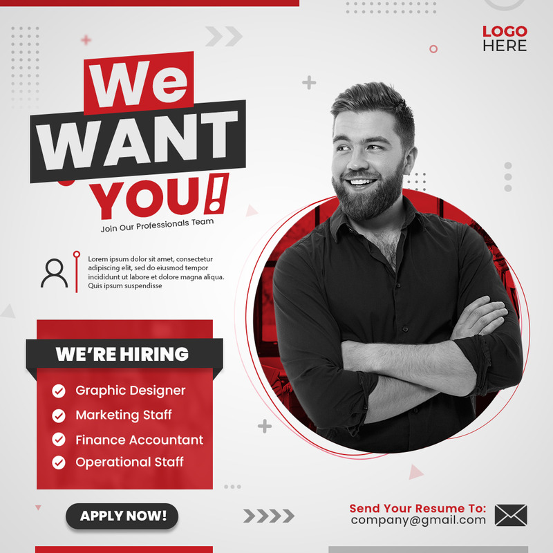 We Are Hiring Job Position Social Media Instagram Or Facebook Promotion Design Template - Features Image 1