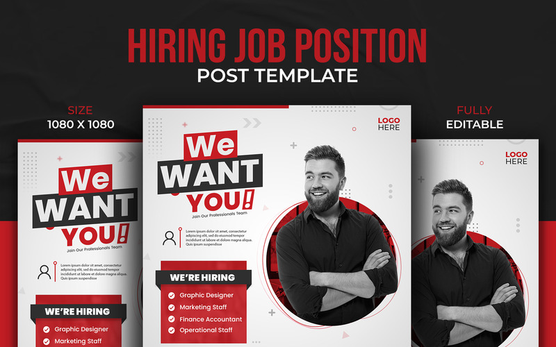 We Are Hiring Job Position Social Media Instagram Or Facebook Promotion Design Template - Features Image 3