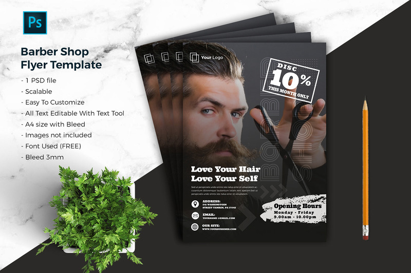 Modèle d'identité d'entreprise Barbershop Flyer vol.01 - Caractéristiques de l’image 1