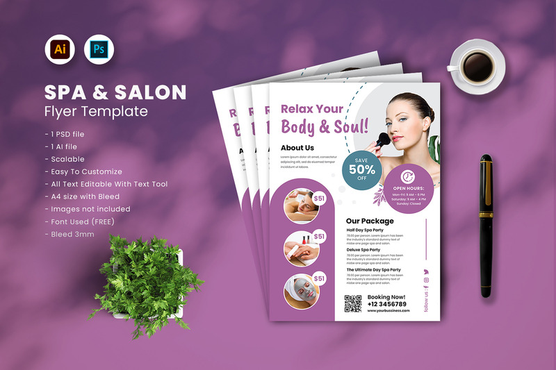 Modèle de Flyer SPA & SALON vol.03 - Caractéristiques de l’image 1