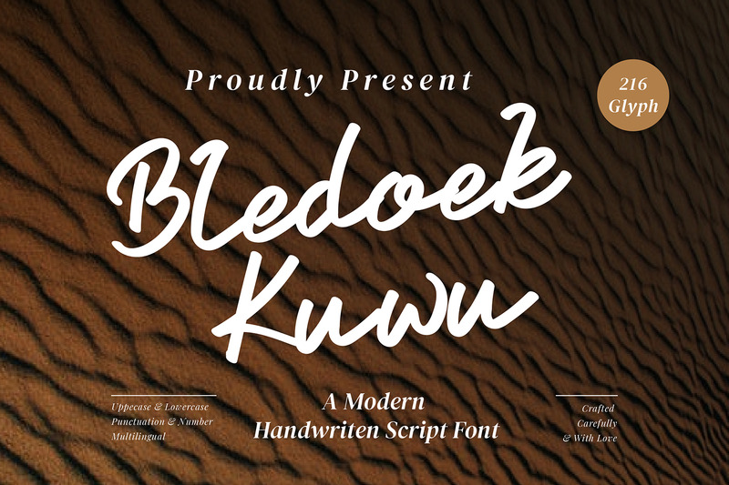 Bledoek Kuwu - Moderna skriptteckensnitt - Features Image 1
