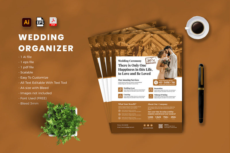 Modèle de Flyer d'organisateur de mariage vol-04 - Caractéristiques de l’image 1