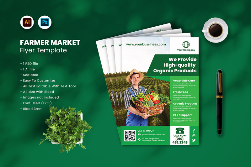 Modèle de Flyer de marché fermier vol.40 - Caractéristiques de l’image 1