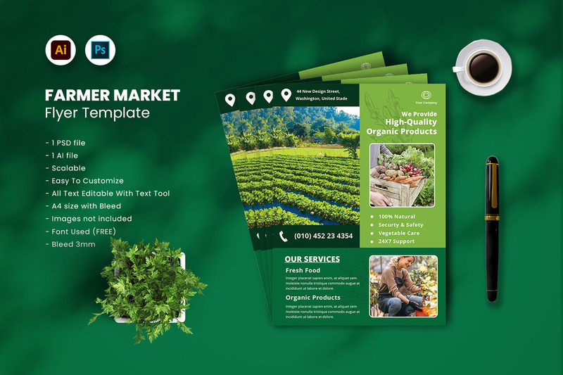 Modèle de Flyer de marché fermier vol.39 - Caractéristiques de l’image 1