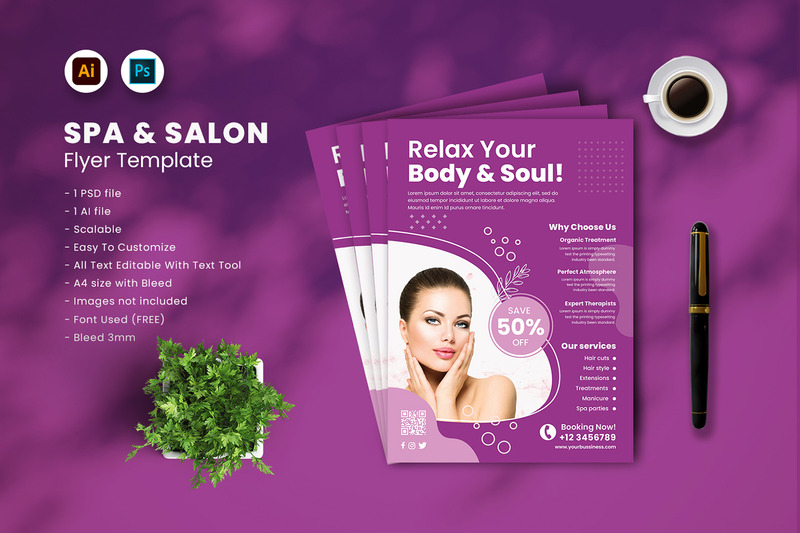Modèle de Flyer SPA & SALON vol.01 - Caractéristiques de l’image 1