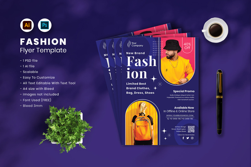Modello di volantino di moda vol.19 - Caratteristiche Immagine 1