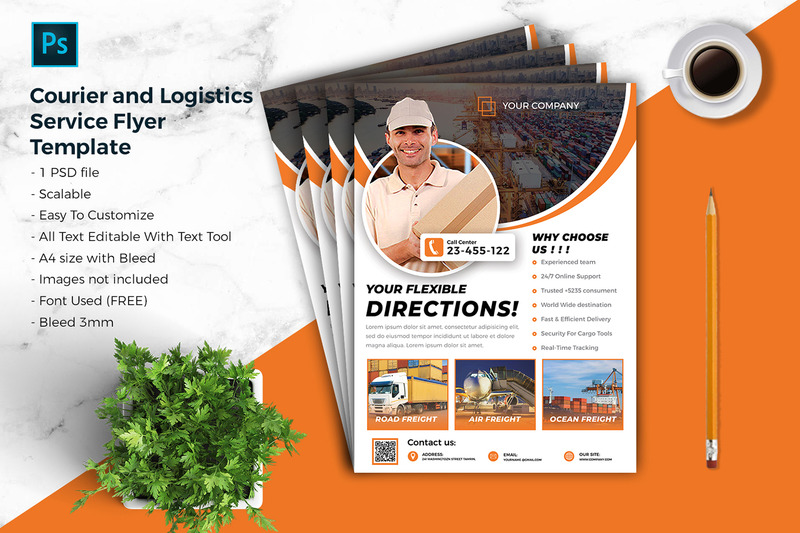 Modèle de Flyer de courrier et logistique vol.05 - Caractéristiques de l’image 1