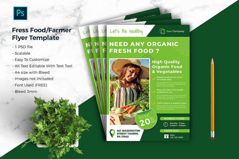 Fressh Food / Farmer Flyer Template Vol-01 Corporated Identity mall - Features Image 1