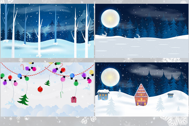 Winter Forest  Background Bundle - Features Image 1