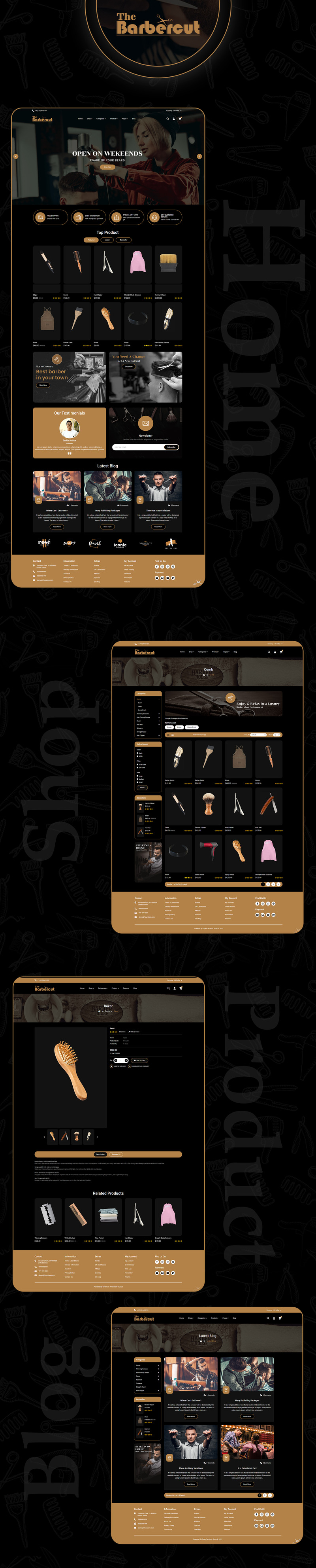 Barbercut - Barber, Hair Salon Uniwersalny zestaw Figma Ui - Obraz funkcji 1