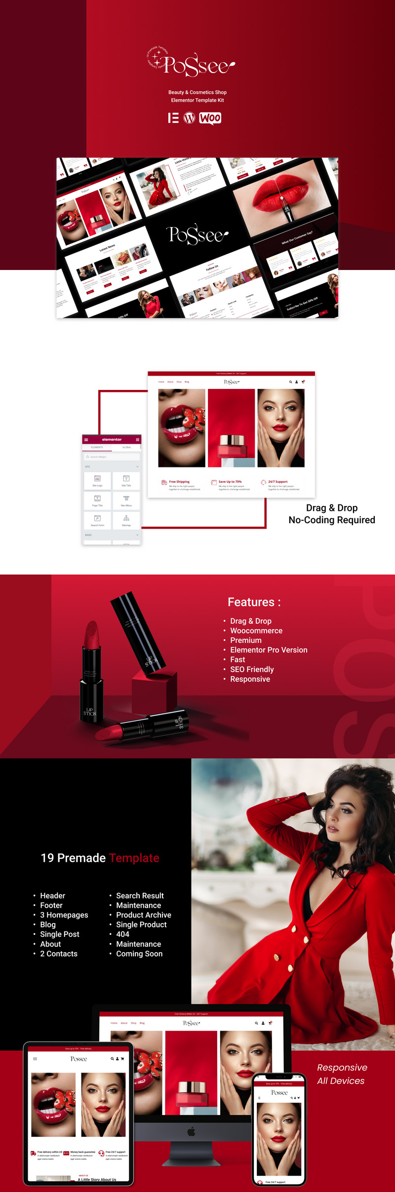 Possee - Набор элементов магазина косметической косметики - Features Image 1
