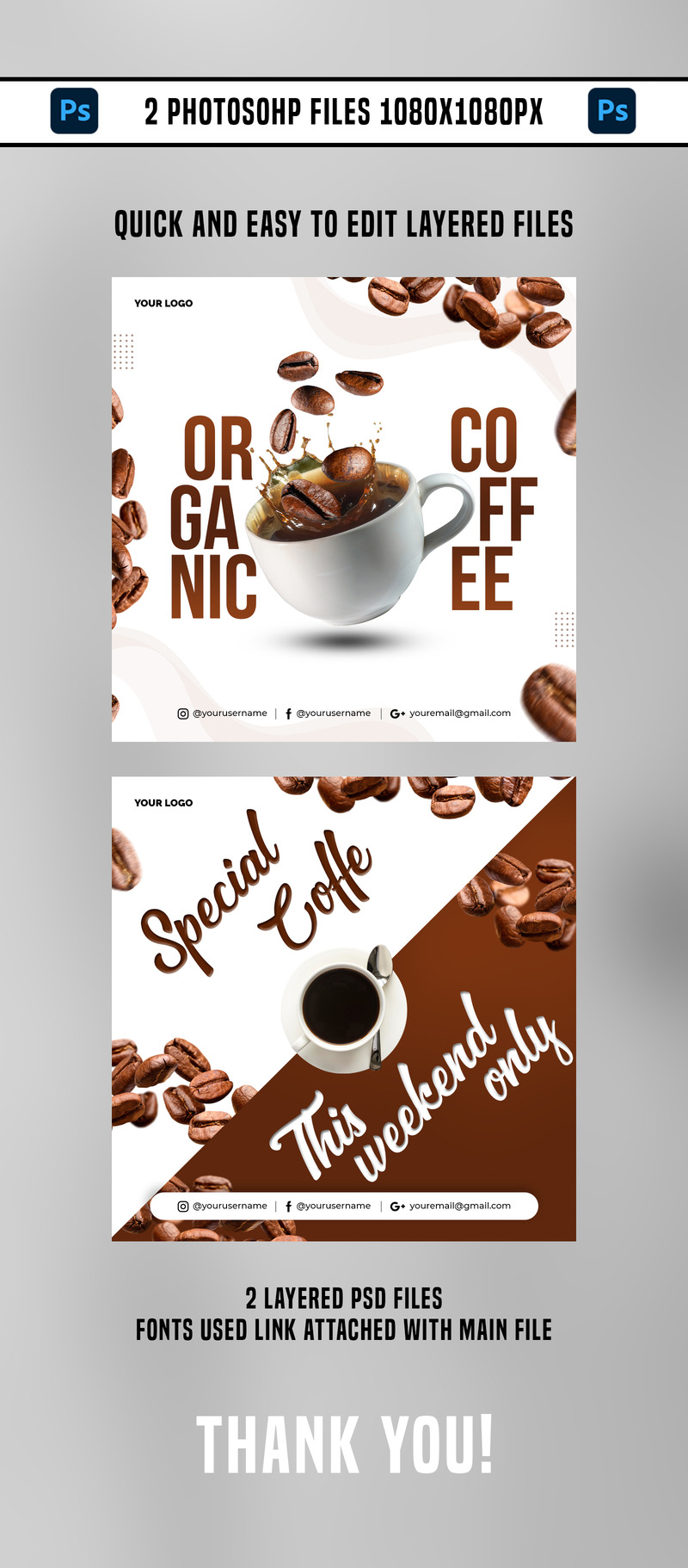 Modelli di social media caffè V-3 - Caratteristiche Immagine 1