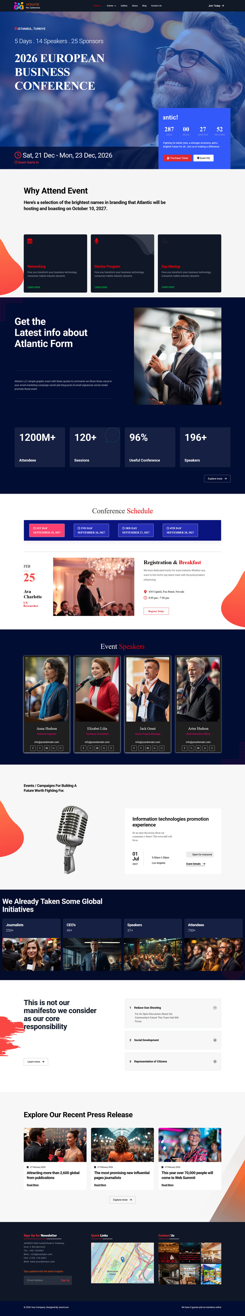 Modèle Joomla6 pour conférences et réunions JL Atlantic - Caractéristiques de l’image 1