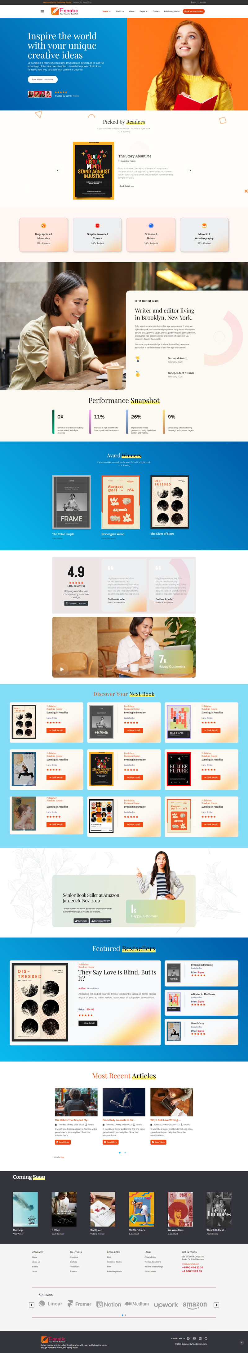 JL Fanatic Book Authors, Publishers, and Bookstores Joomla6 Template - Features Image 2
