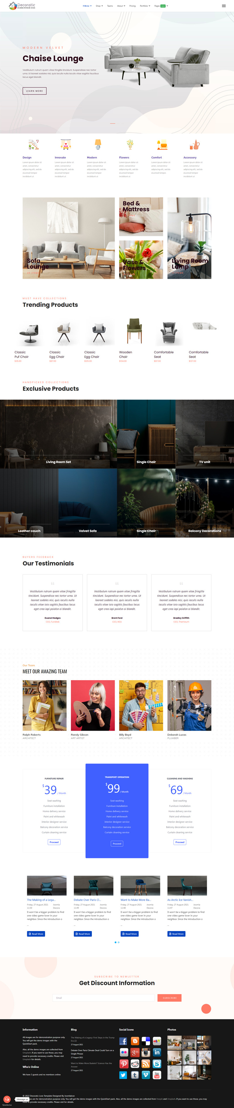 Decoratic Furniture and Interior Design Joomla4 Template - Features Image 1