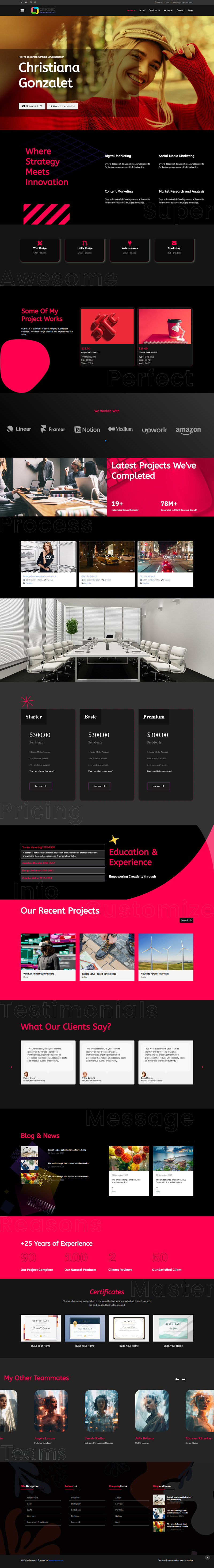 JL Visionic Kişisel Portföy CV vCard, Özgeçmiş Joomla6 Teması - Features Image 1