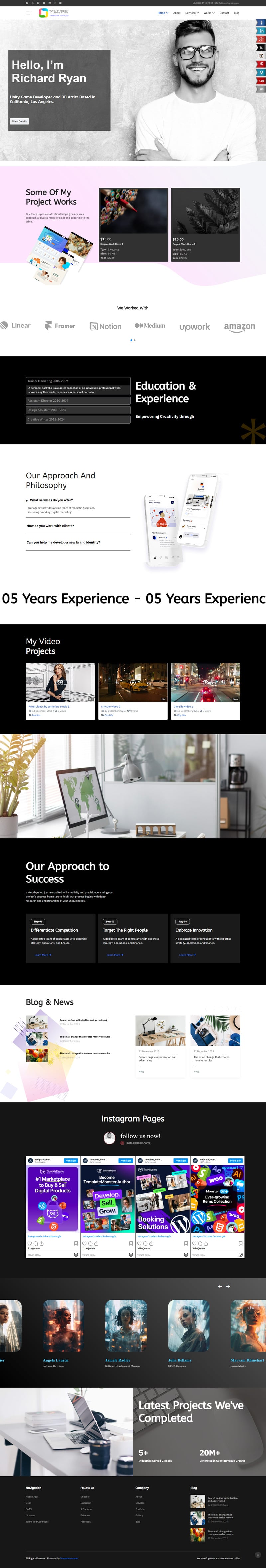 JL Visionic Kişisel Portföy CV vCard, Özgeçmiş Joomla6 Teması - Features Image 3