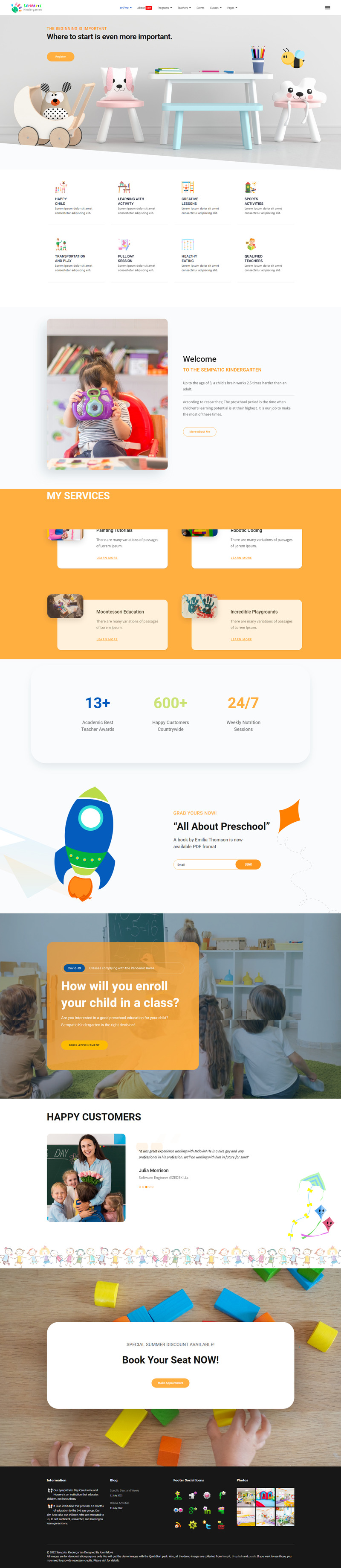 Sempatic Kindergarten and Kids School Joomla 4 Template - Features Image 2
